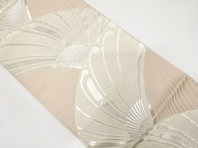 JAPANESE KIMONO / ANTIQUE FUKURO OBI / SILK / WOVEN ABSTRACT FLOWER